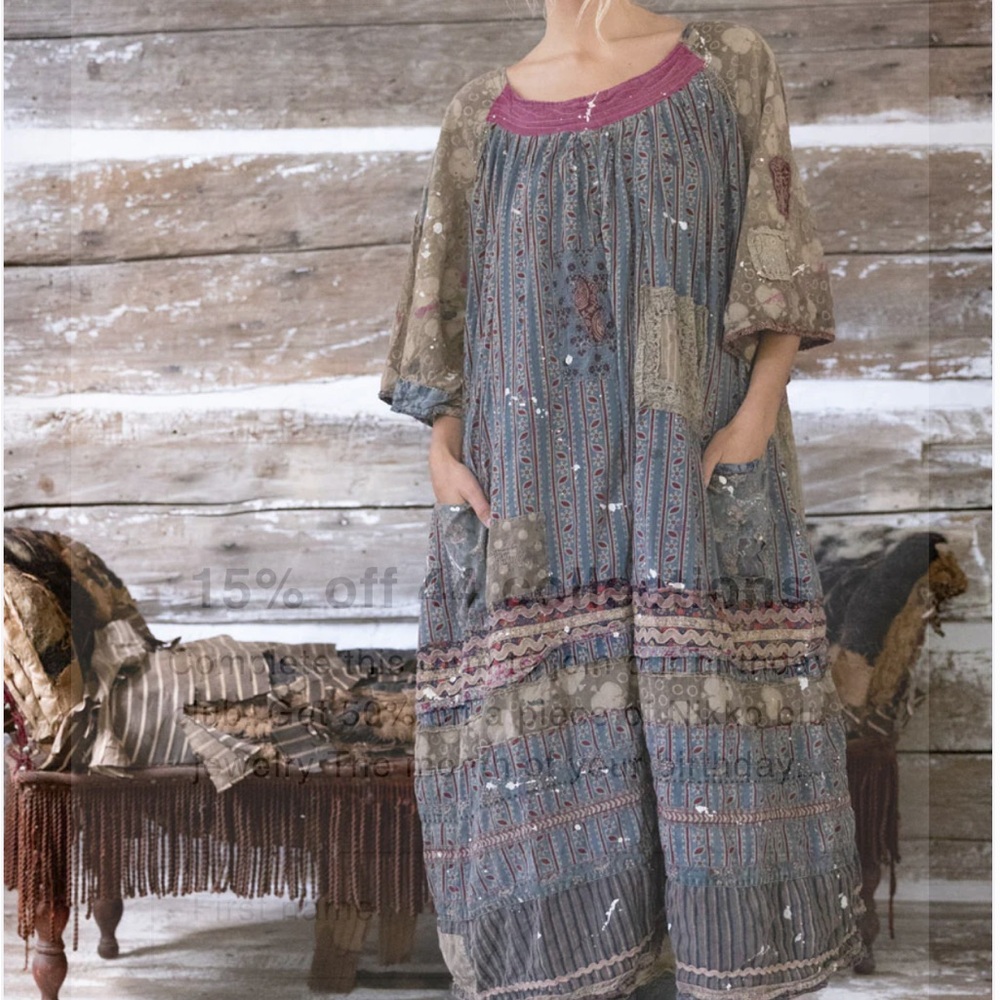 NWTS Magnolia Pearl Sultana Dress With Ric Rac OSFA